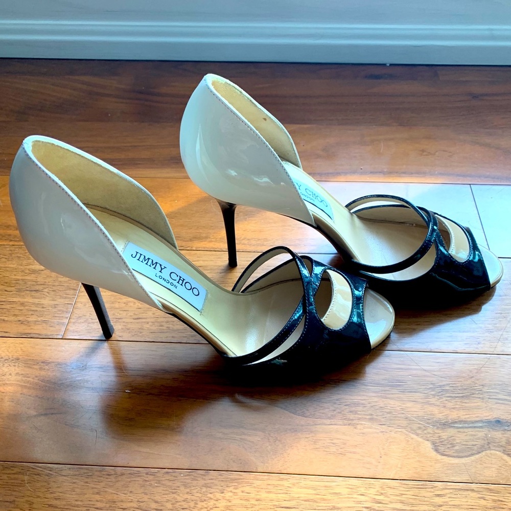 Jimmy Choo D’Orsay Black, White and Nude